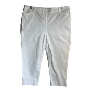 Talbots Perfect Crop Pants Stretch Cotton Sz 12P White Pockets Classic Staple